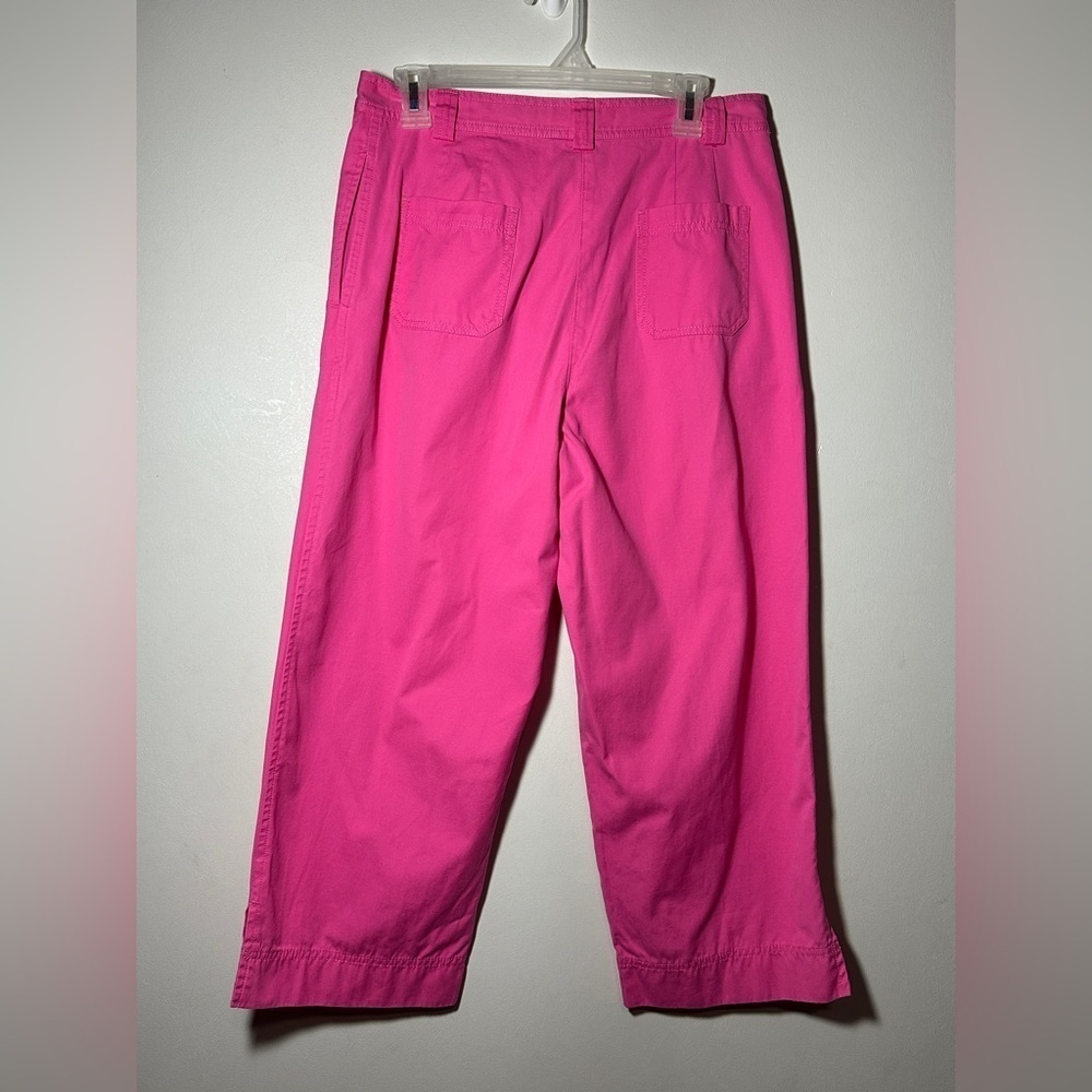 Pendleton Cotton Wide Leg Vibrant Pink Ankle Pants Size 12 Spring Office - Picture 4 of 8